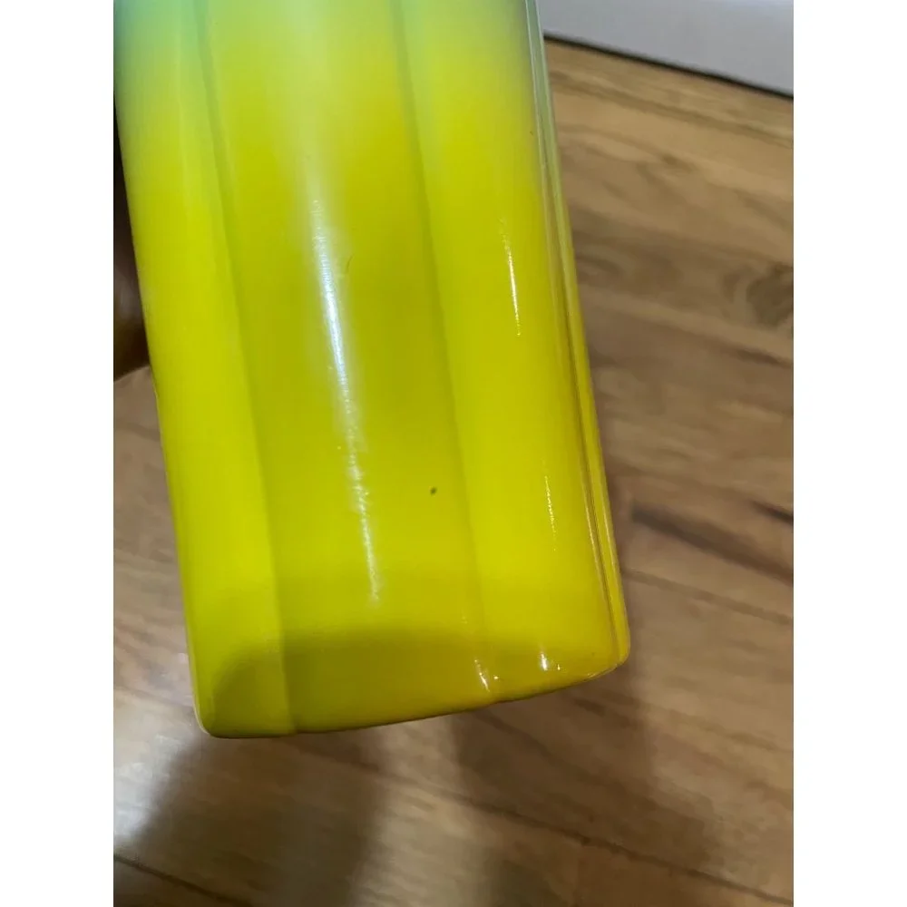Starbucks 2021 Summer Flounder Teal Yellow Ombre Scalloped Tumbler 24oz Cold Cup